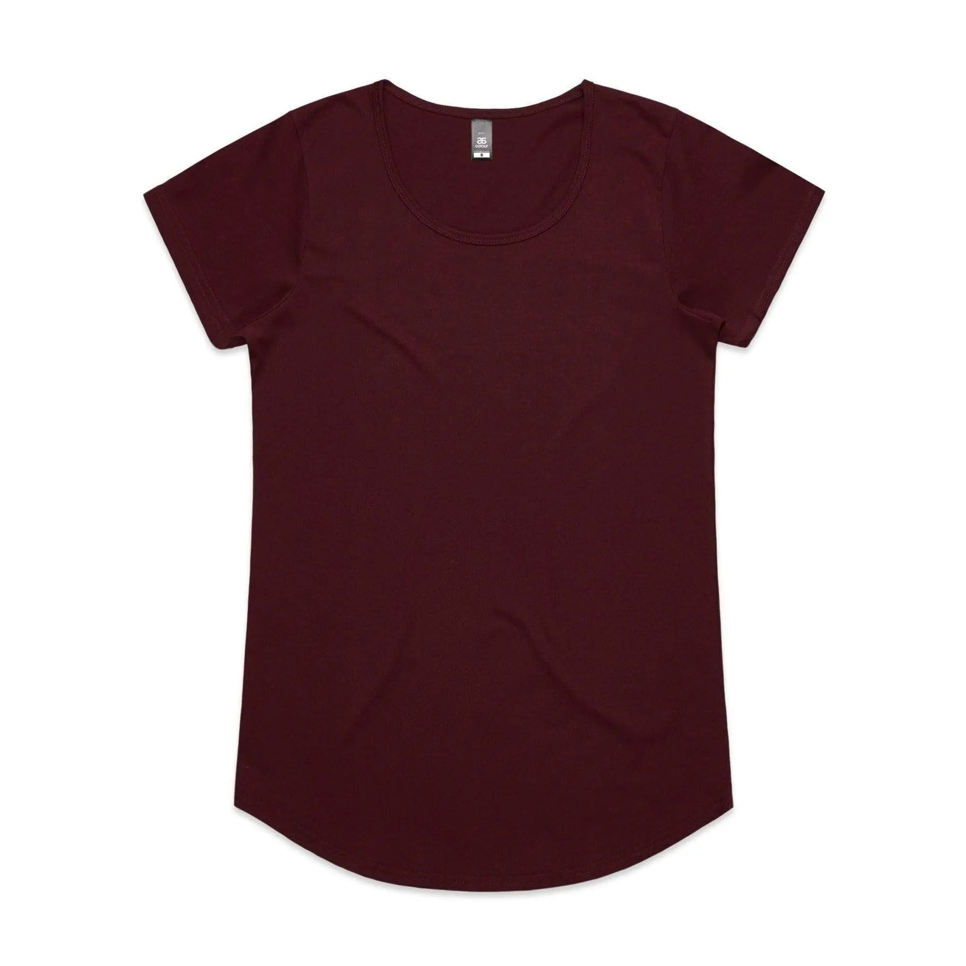 As Colour Women's mali tee 4008 Casual Wear As Colour BURGUNDY XSM